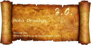Hohl Orsolya névjegykártya